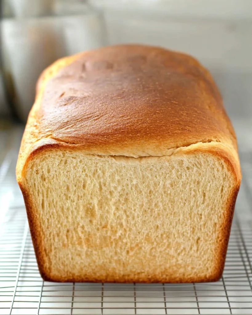 A loaf of Wonder Bread resting on a cooling rack, showcasing its soft texture and golden crust.
